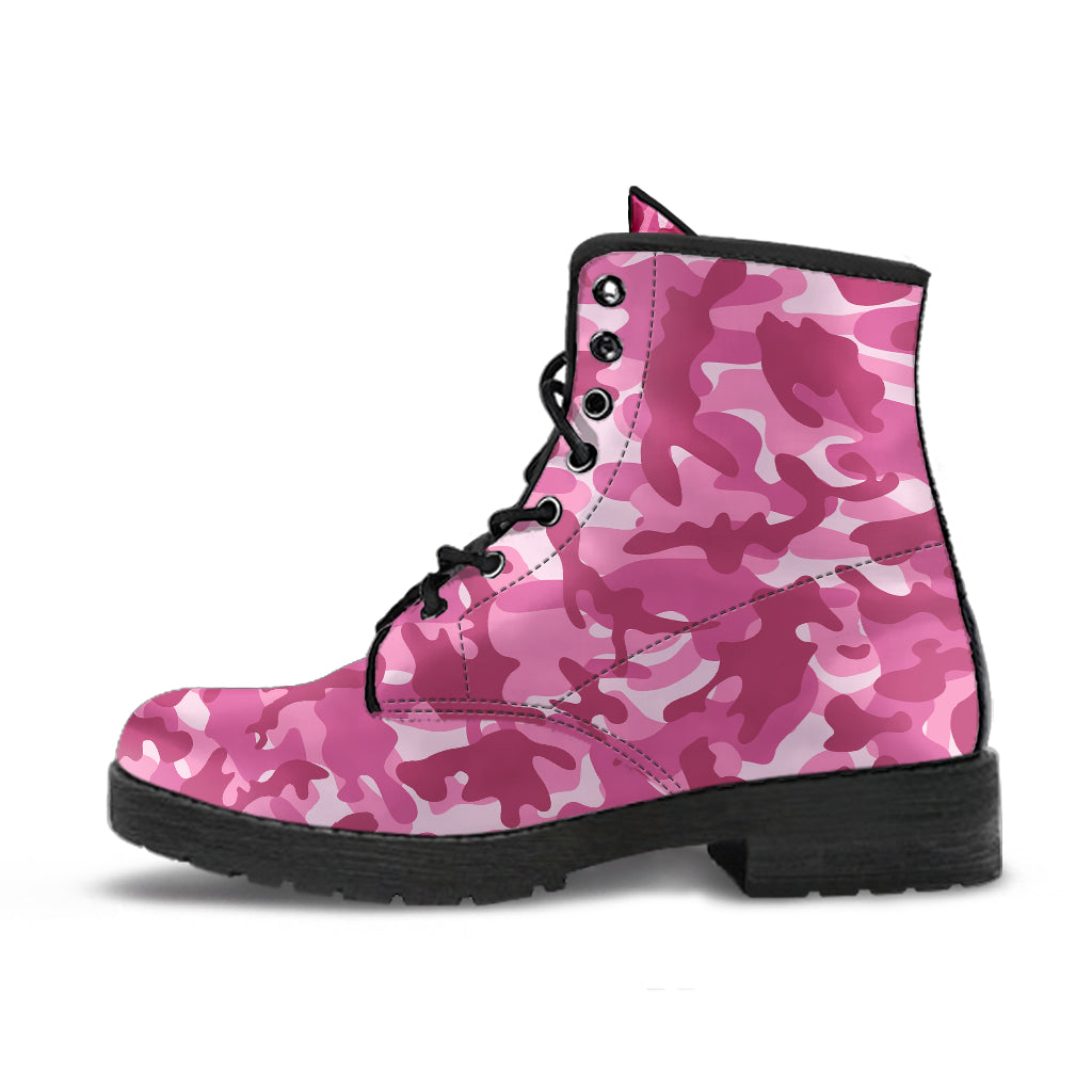 Pink Camo Combat Boots
