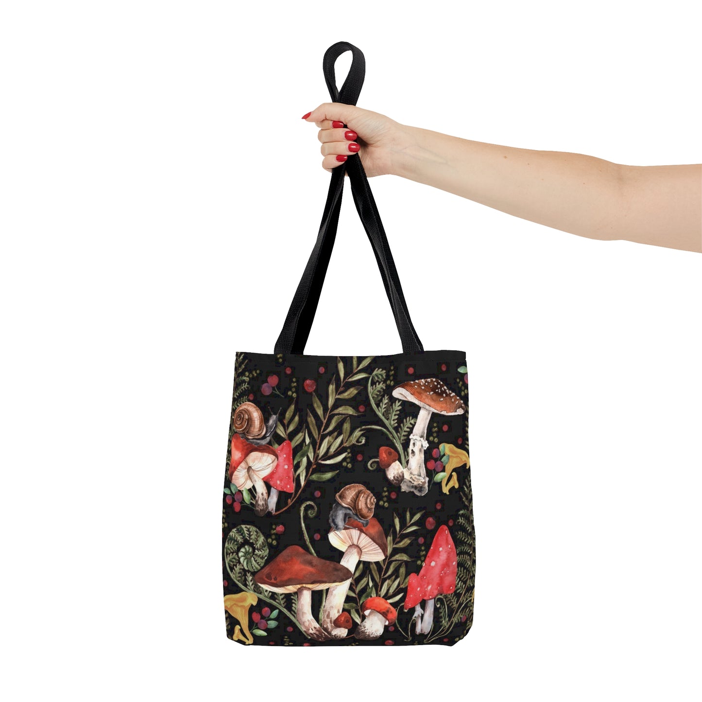 Red Mushrooms Tote Bag, Dark Academia Bag, Goblincore Bag, Witch Bag, Cute womens Tote Cottagecore