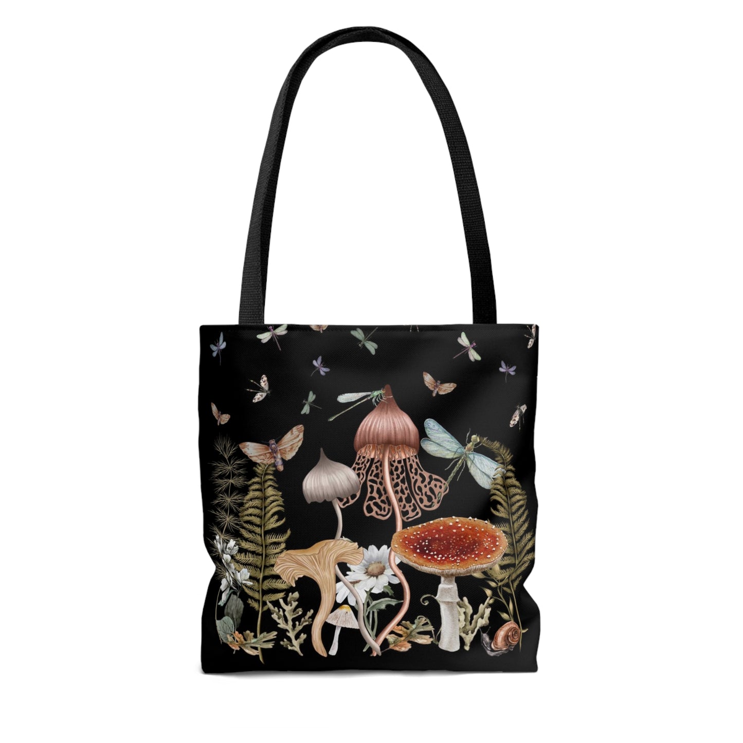 Cottage Mushrooms Tote Bag, Dark Academia Bag, Cottagecore Bag