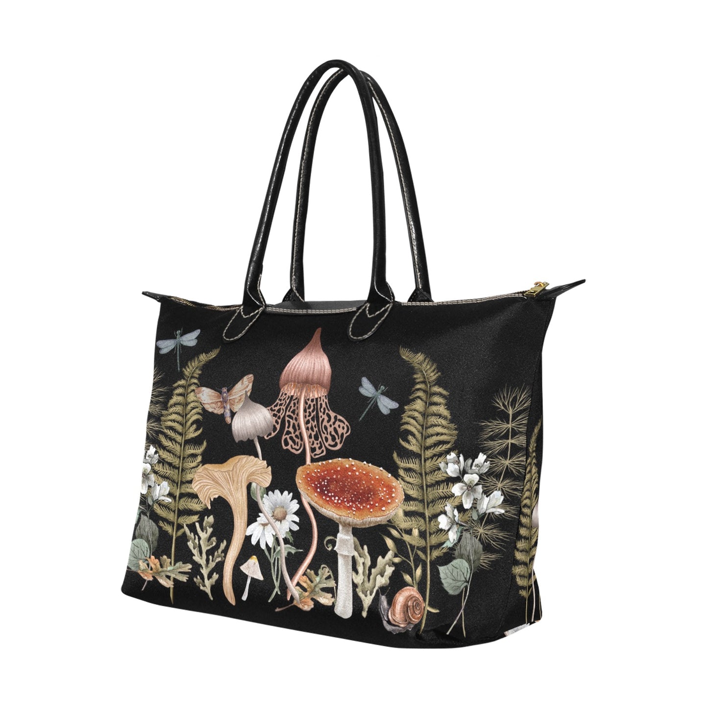 Cottage Mushrooms Purse, Classic 15 Inch Handbag