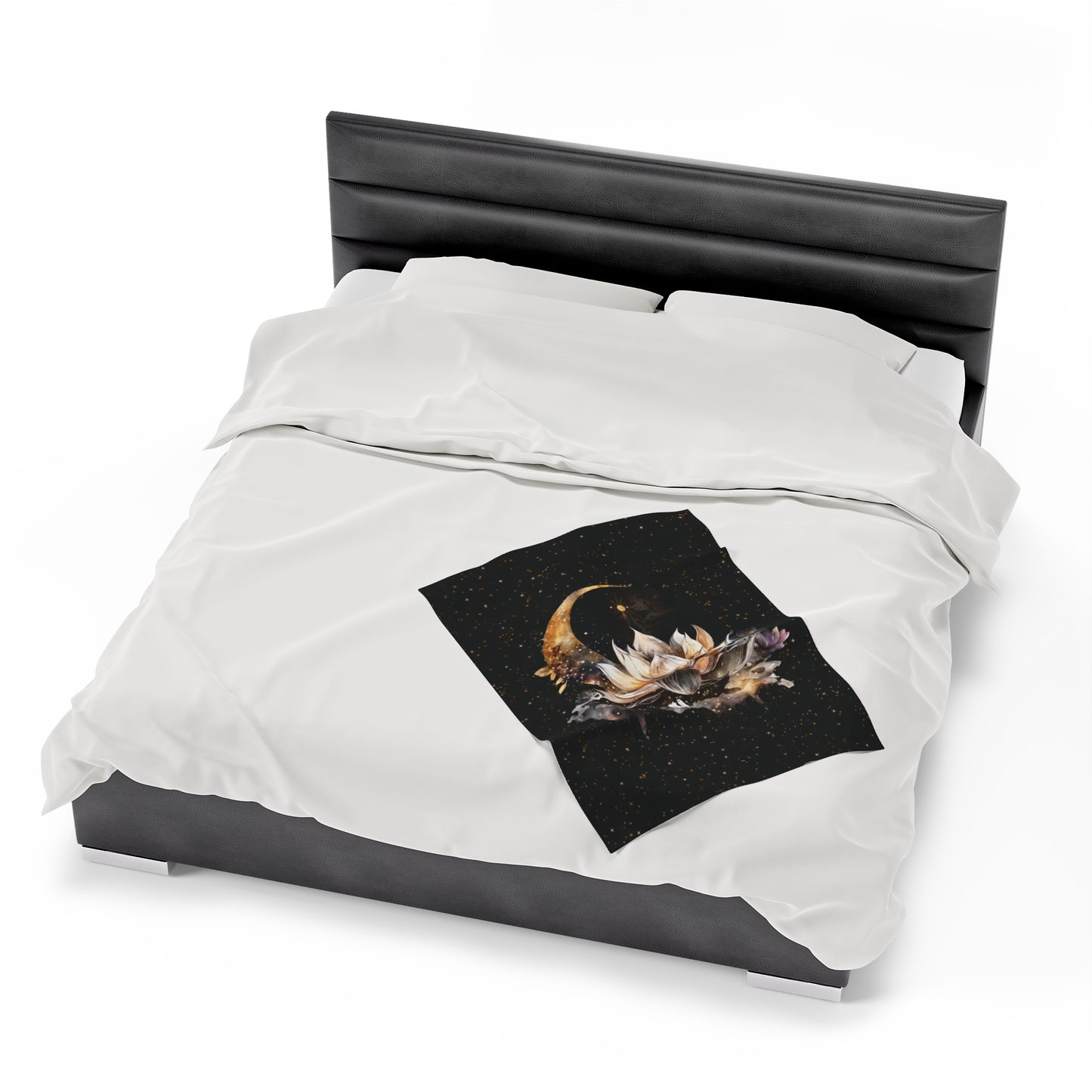 Lotus Moon Witchy Velveteen Plush Blanket