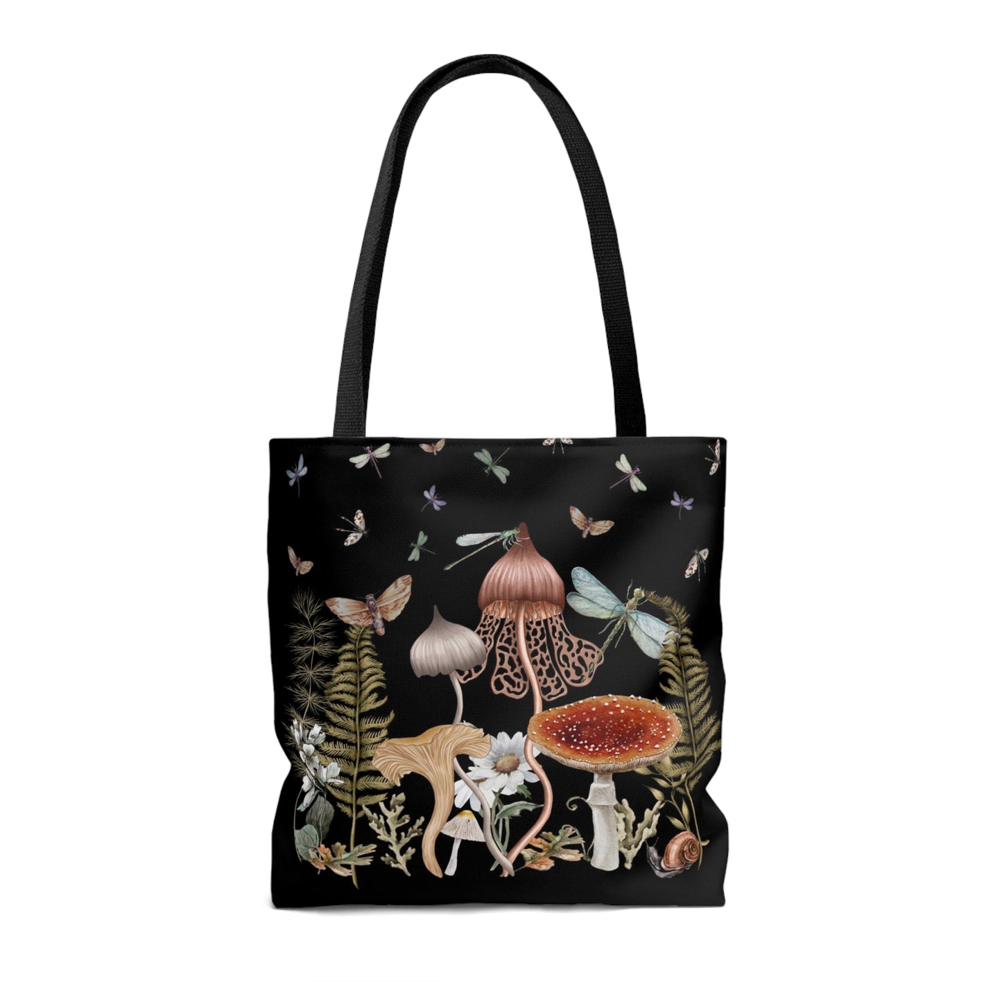 Cottage Mushrooms Tote Bag, Dark Academia Bag, Cottagecore Bag