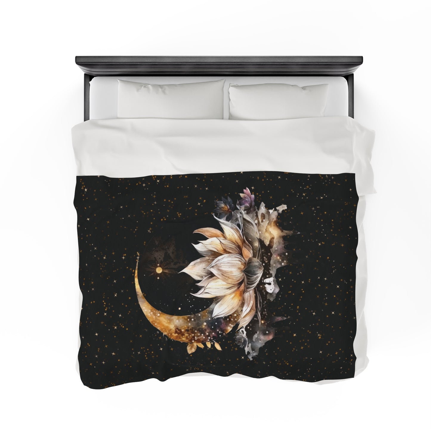 Lotus Moon Witchy Velveteen Plush Blanket