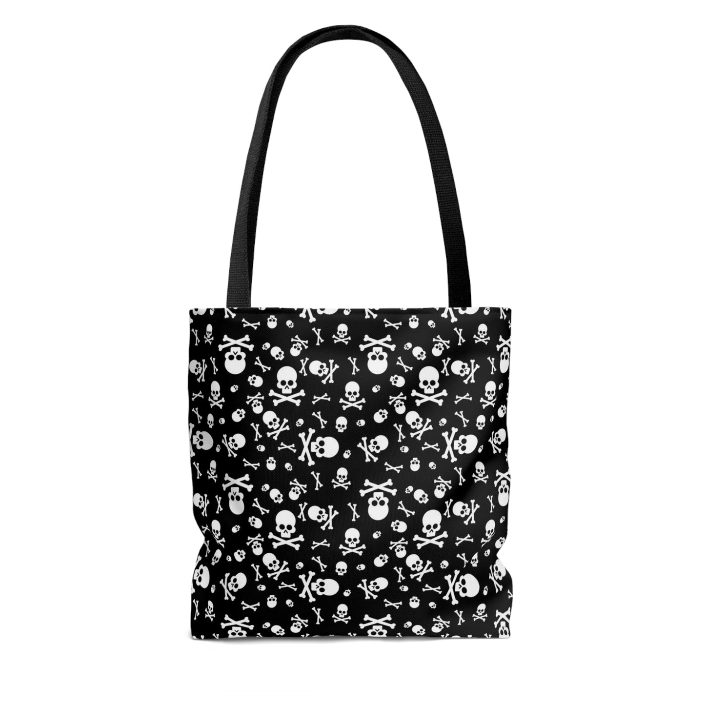 Skull and Crossbones Tote Bag, Goth Tote Bag, Polyester Canvas Tote Bag, Shopping Bag, Reusable Tote