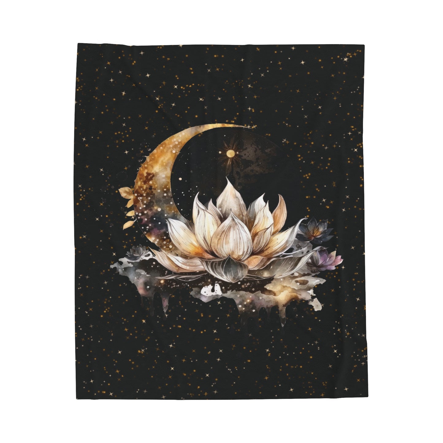 Lotus Moon Witchy Velveteen Plush Blanket