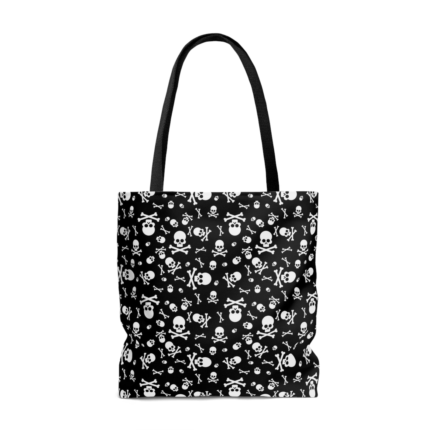 Skull and Crossbones Tote Bag, Goth Tote Bag, Polyester Canvas Tote Bag, Shopping Bag, Reusable Tote