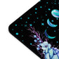 Blue Dragonfly Moon Phases Floral Round Mouse Pad
