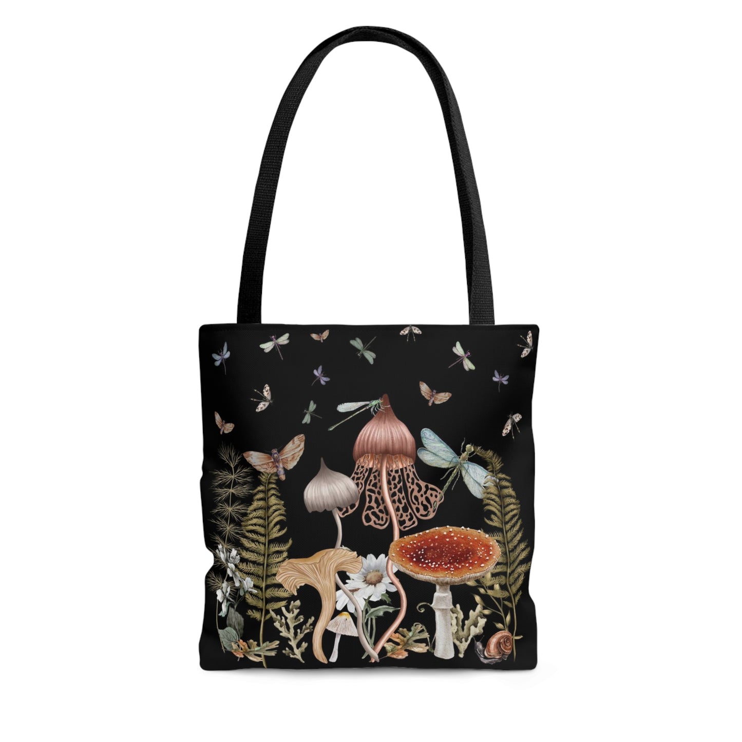 Cottage Mushrooms Tote Bag, Dark Academia Bag, Cottagecore Bag