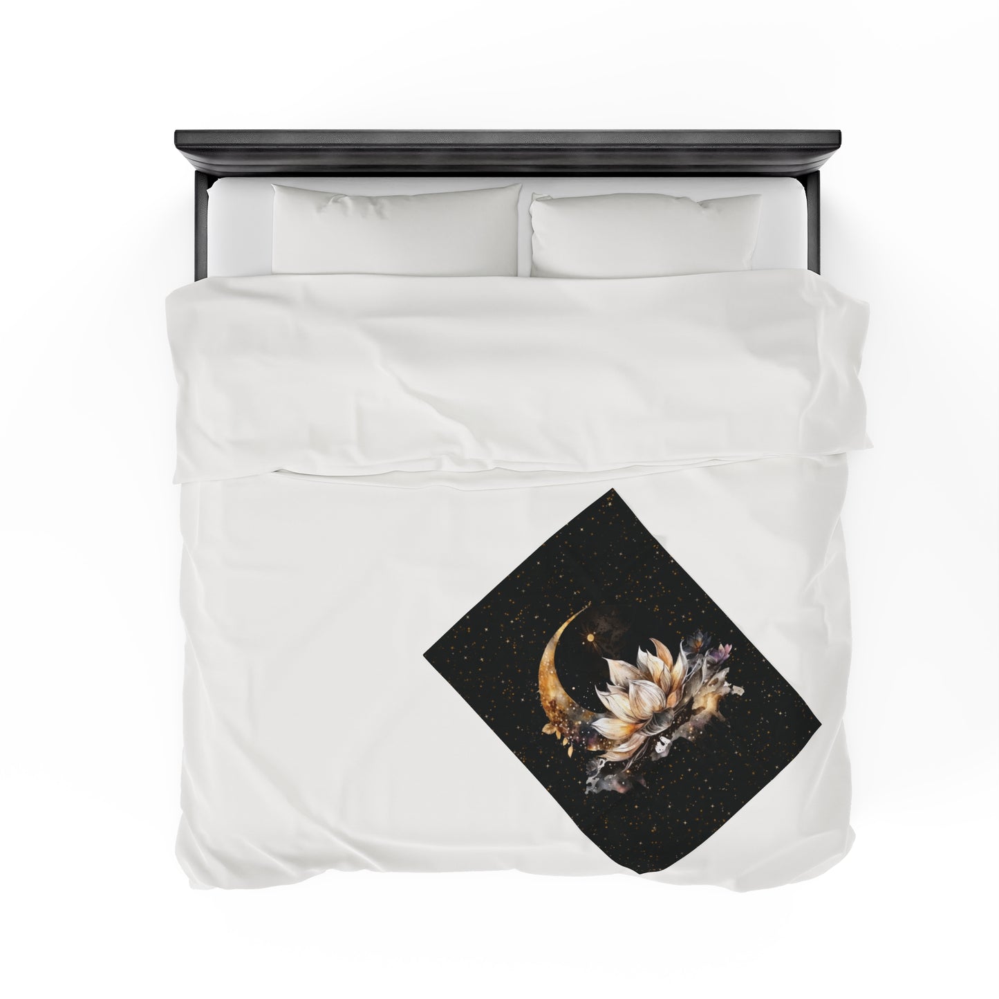 Lotus Moon Witchy Velveteen Plush Blanket