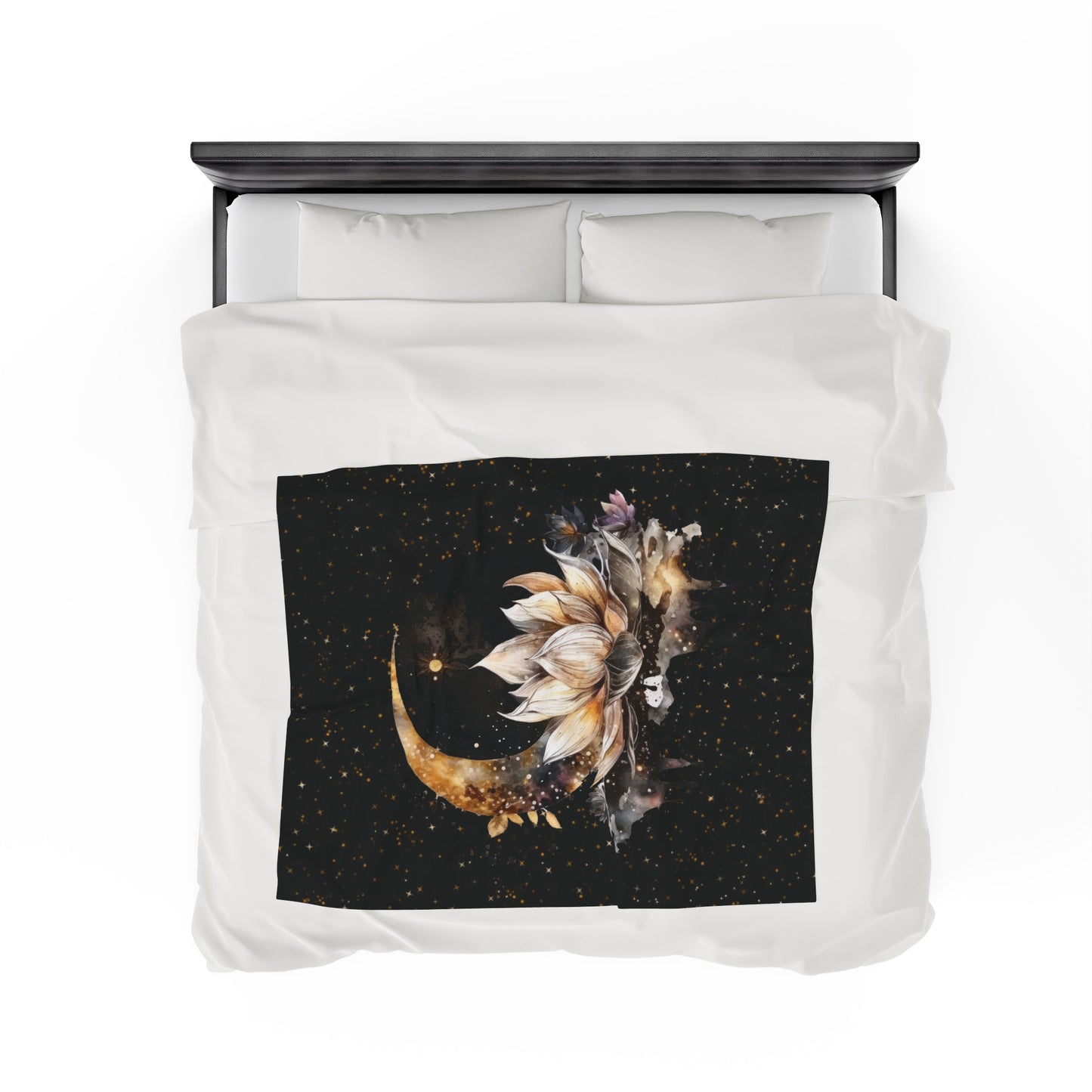 Lotus Moon Witchy Velveteen Plush Blanket