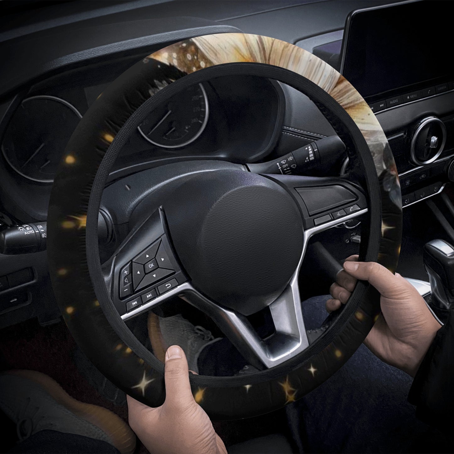Lotus Moon Car Steering Wheel Covers Witchy