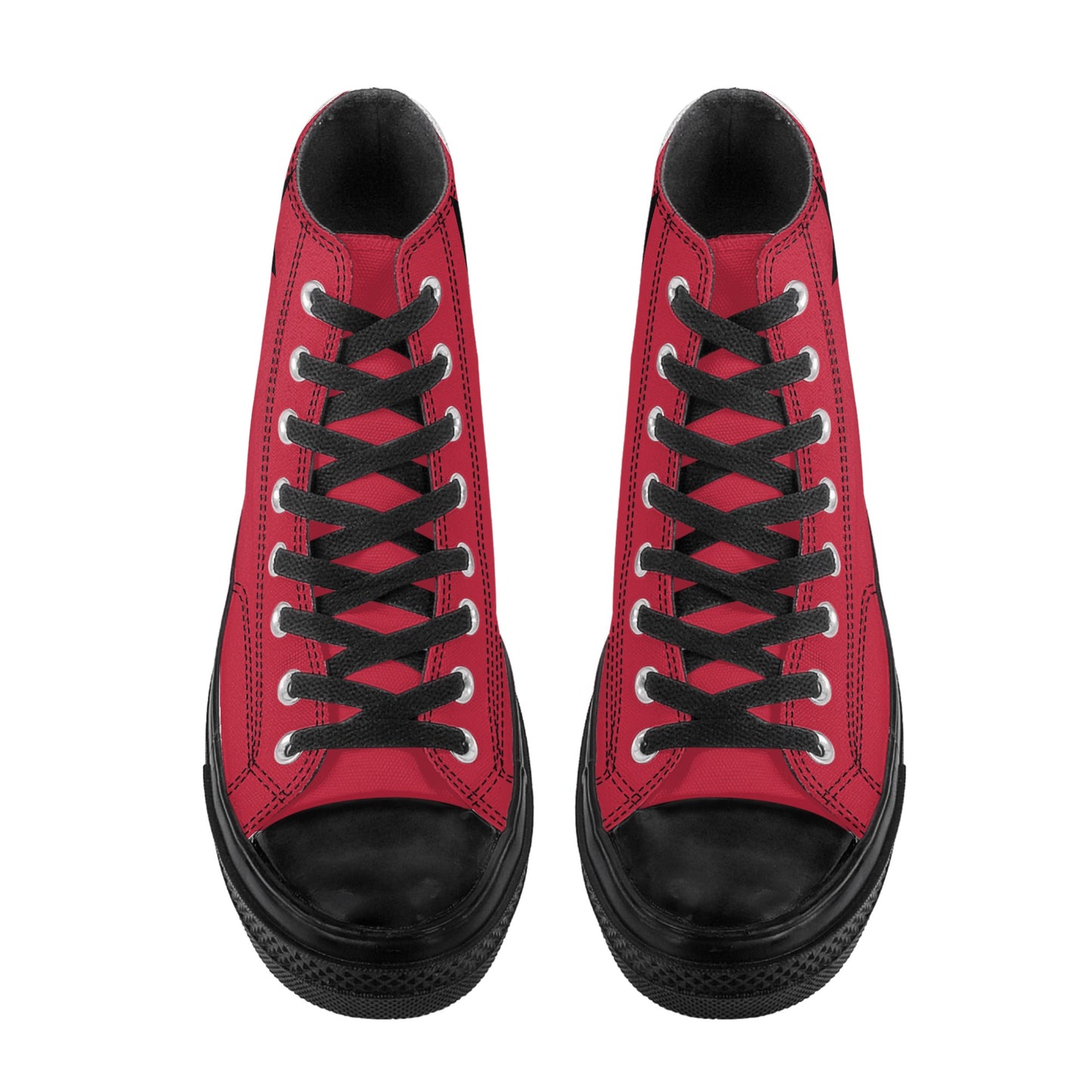 Red Harley Star Diamond Mens Classic Black High Top Canvas Shoes