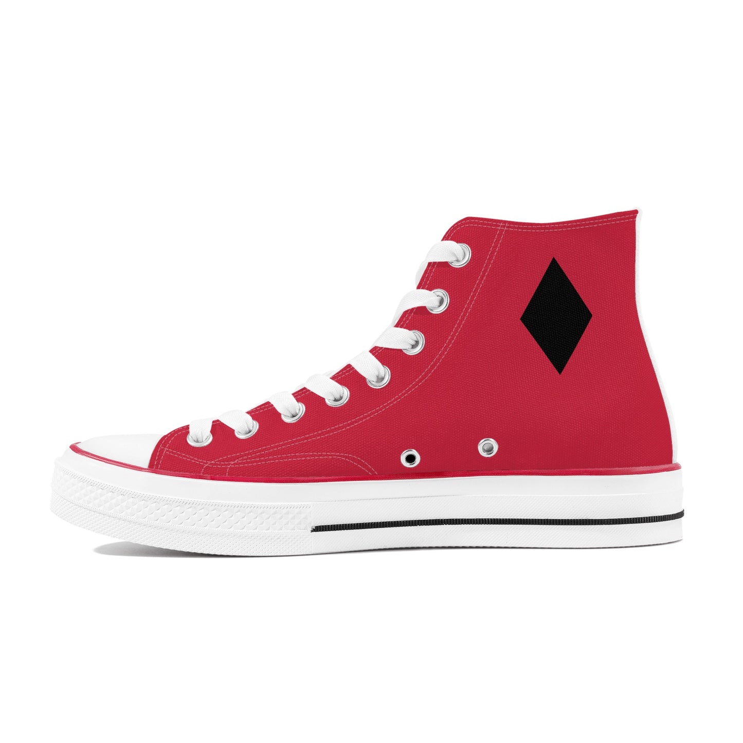 Red Harley Star Diamond Mens Classic High Top Canvas Shoes