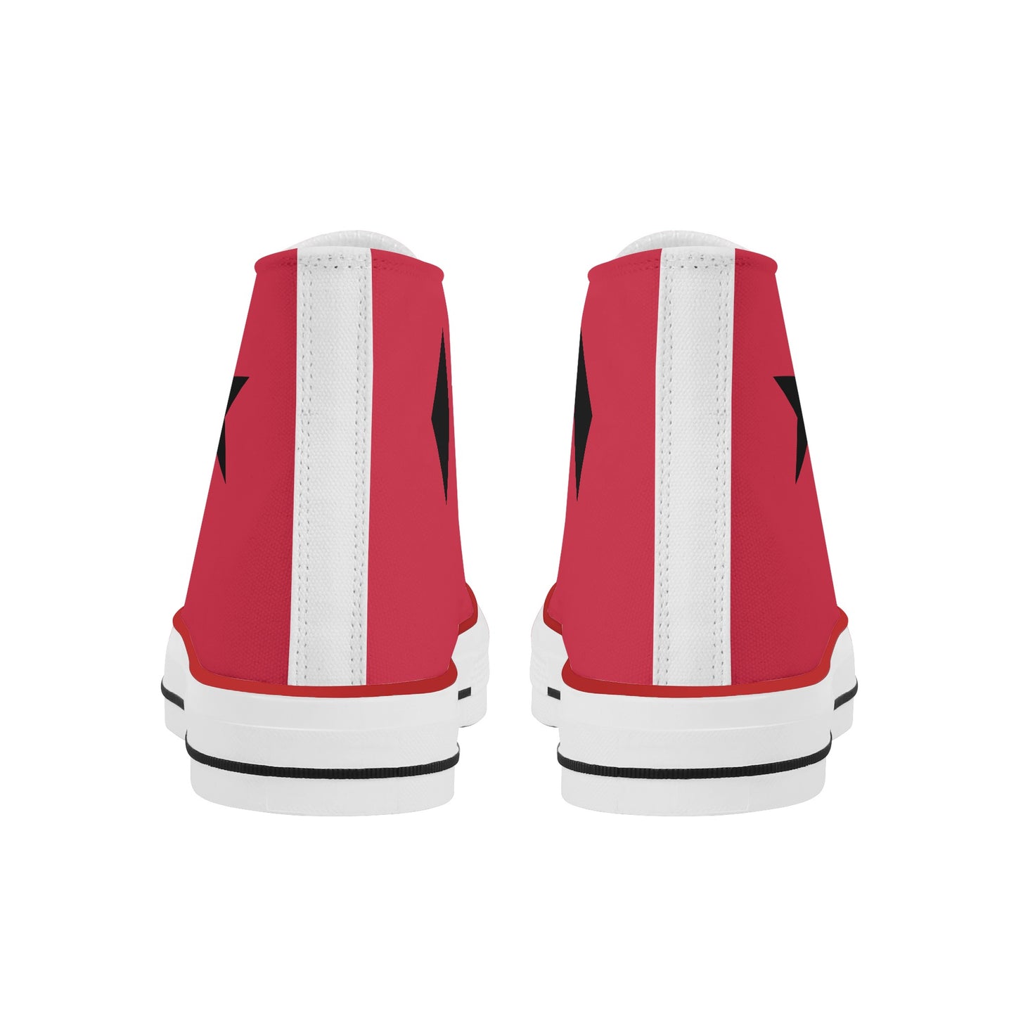 Red Harley Star Diamond Mens Classic High Top Canvas Shoes