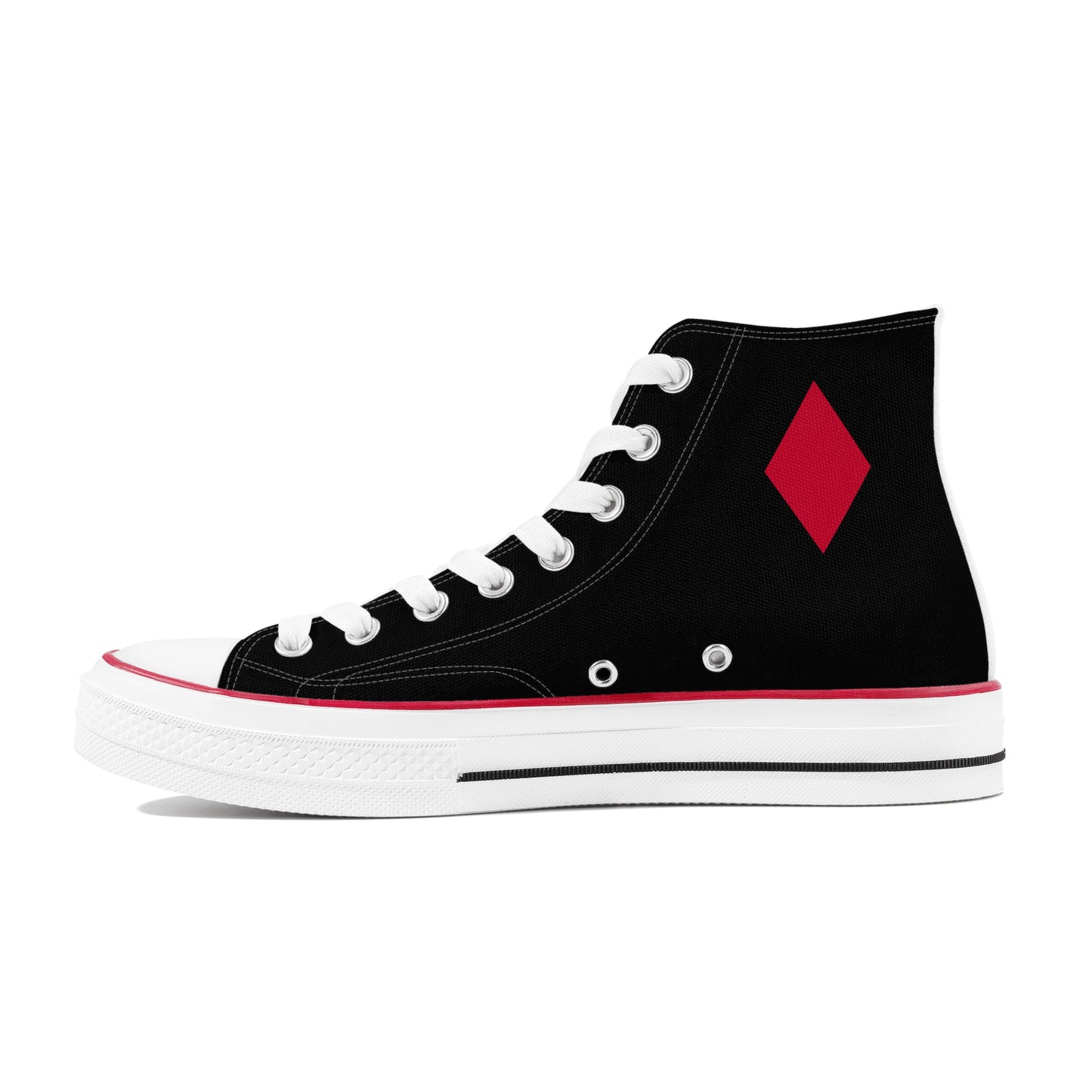 Red Harley Star Diamond Opposites Mens Classic High Top Canvas Shoes