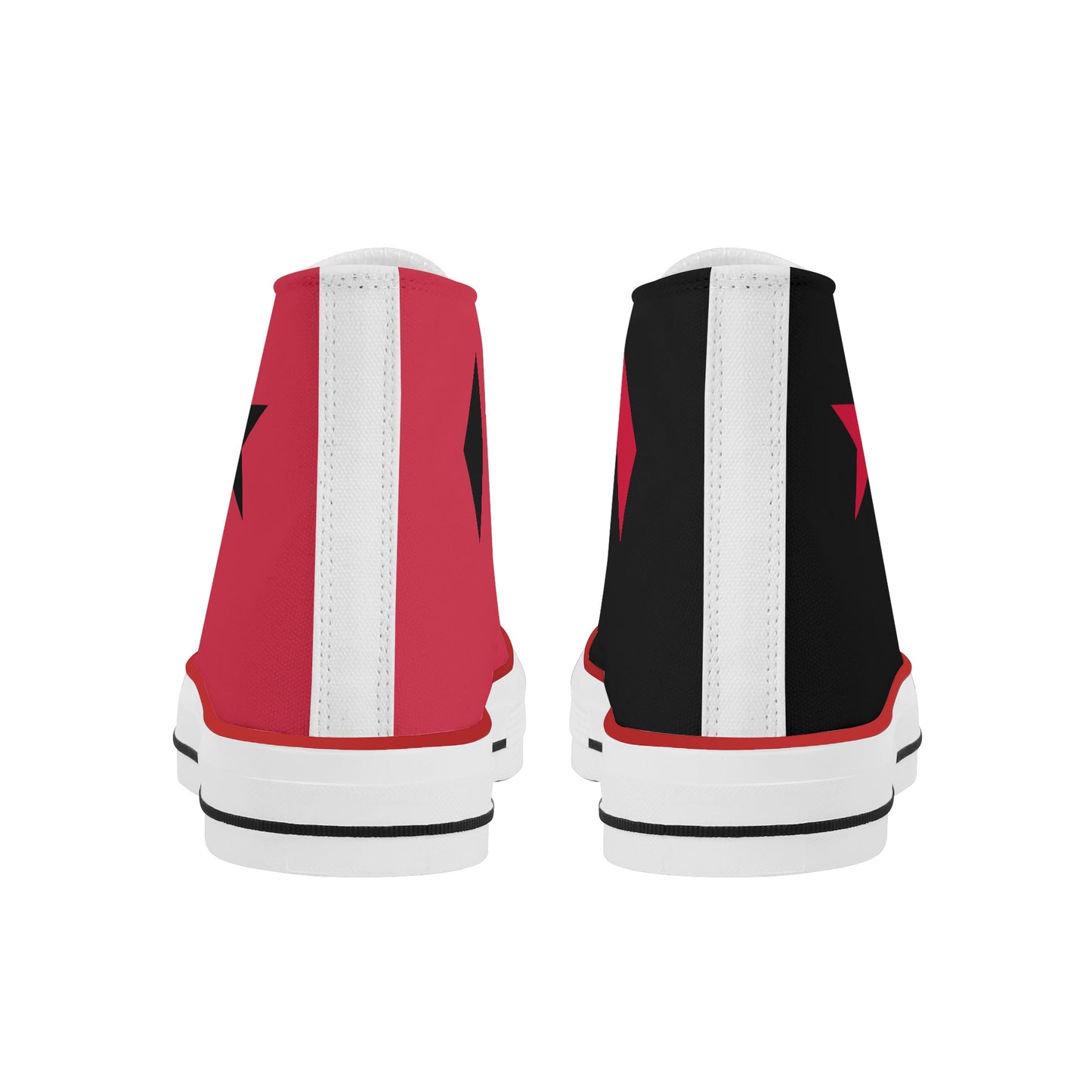 Red Harley Star Diamond Opposites Mens Classic High Top Canvas Shoes