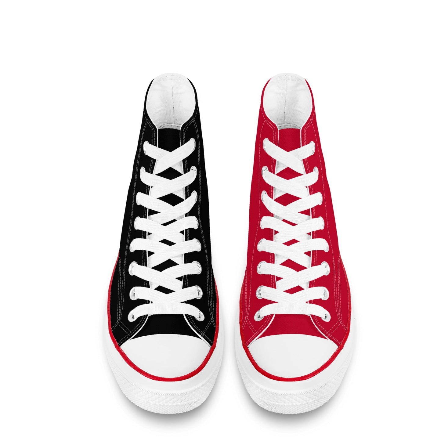 Red Harley Star Diamond Opposites Womens Classic High Top Canvas Shoes