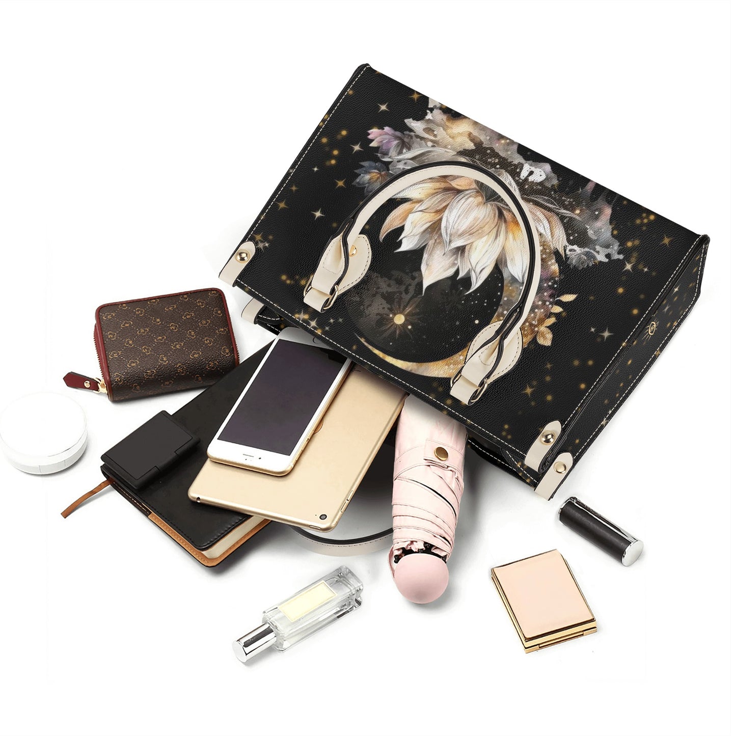 Lotus Moon Luxury Women PU Handbag