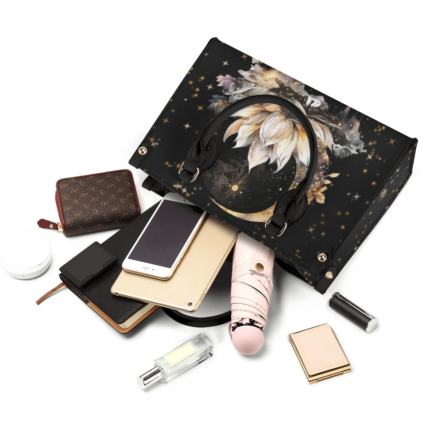 Lotus Moon Luxury Women PU Handbag