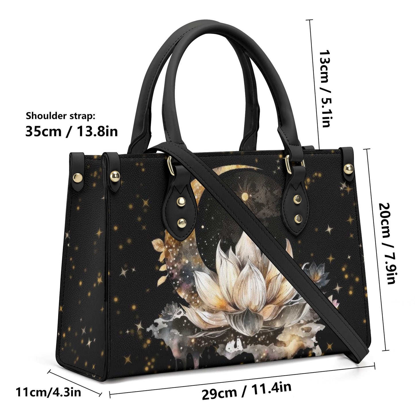 Lotus Moon Luxury Women PU Handbag