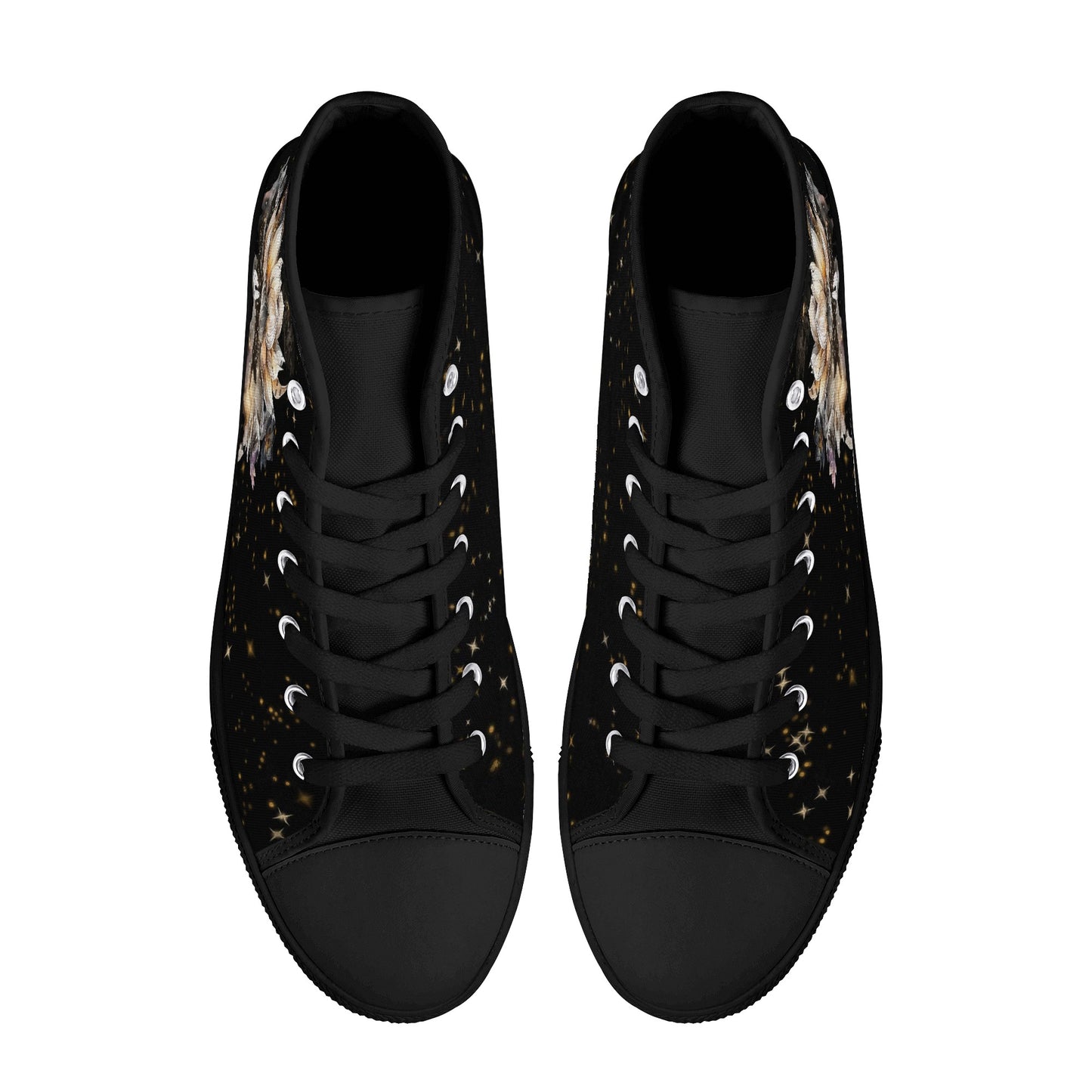 Lotus Moon Womens High Top Canvas Shoes