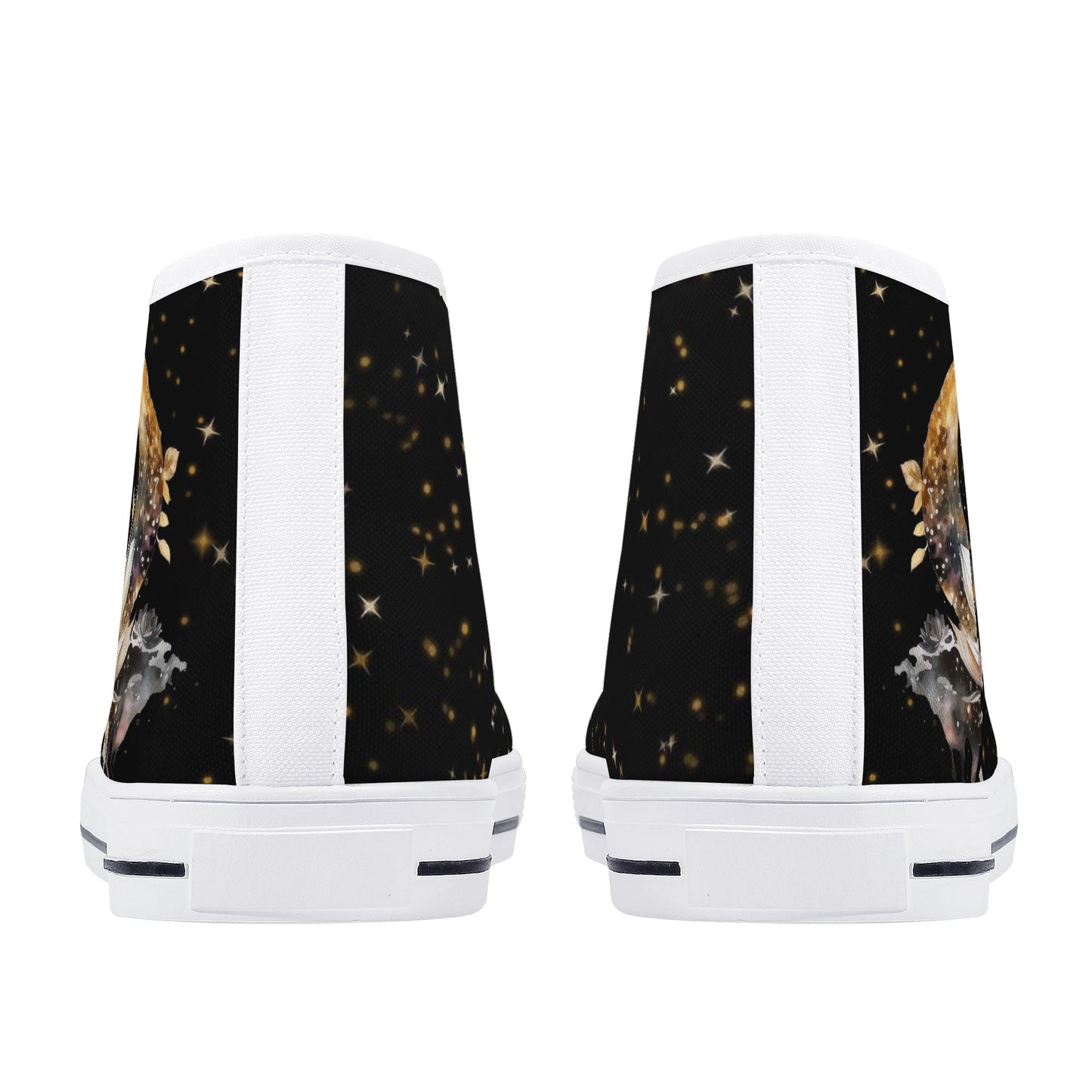 Lotus Moon Womens High Top Canvas Shoes