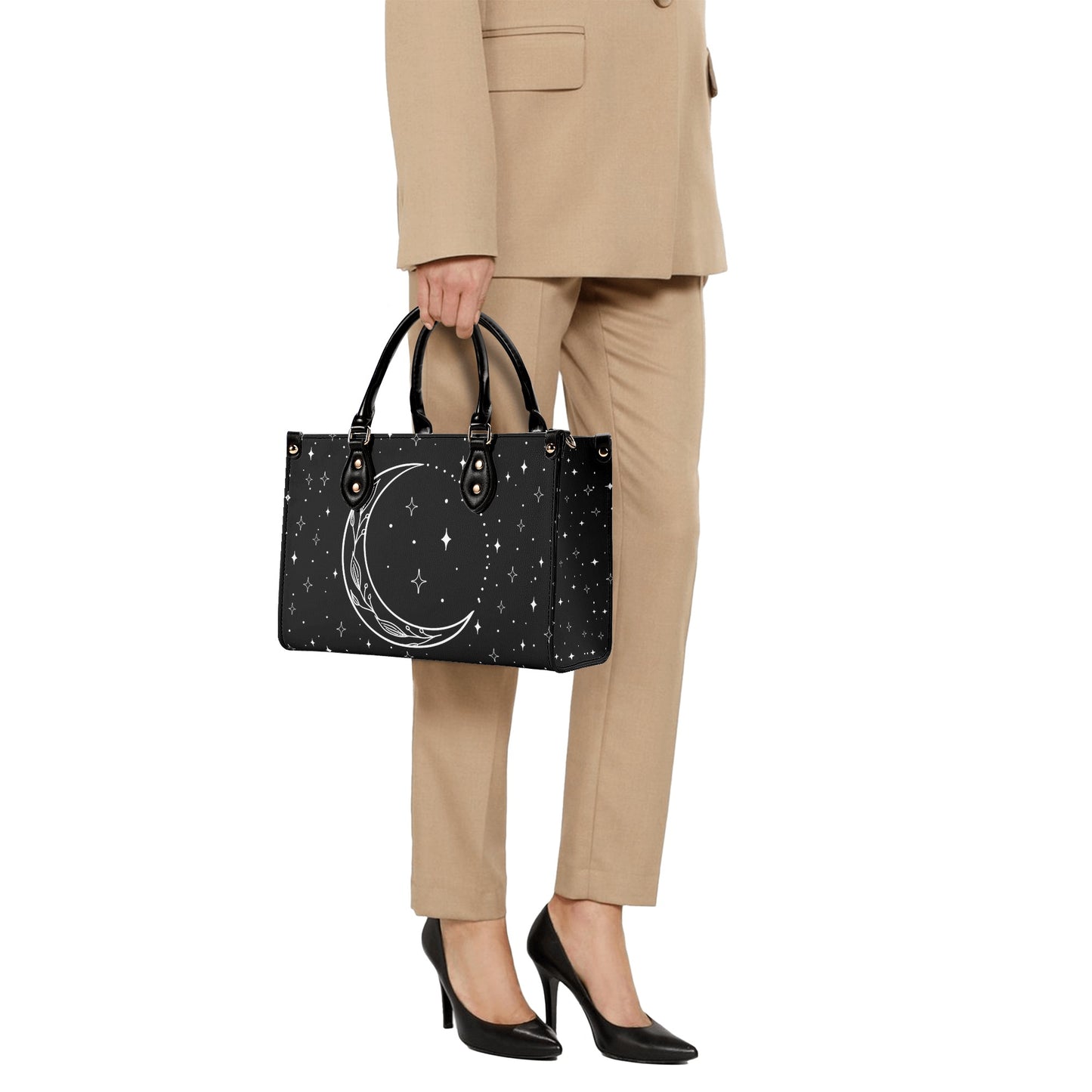 Moon Flowers #13 Luxury Womens PU Leather Handbag