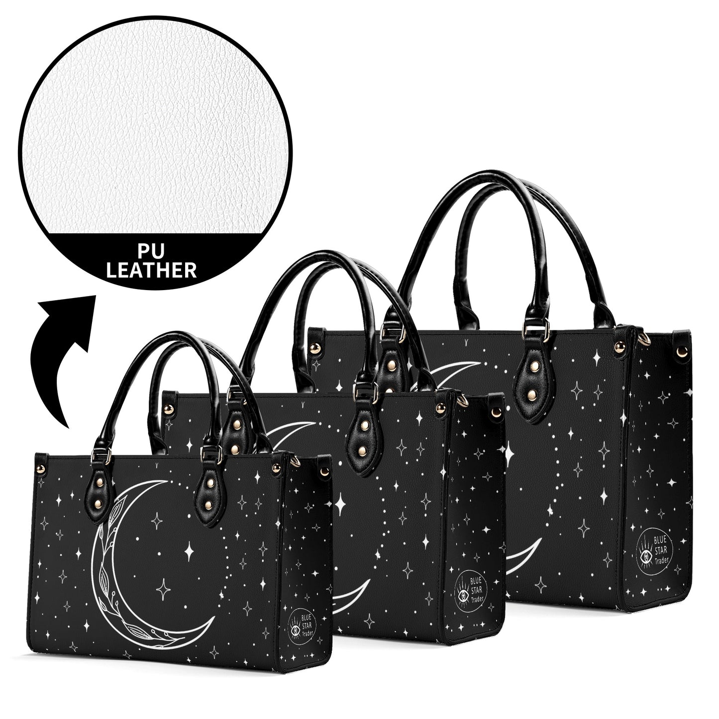 Moon Flowers #13 Luxury Womens PU Leather Handbag