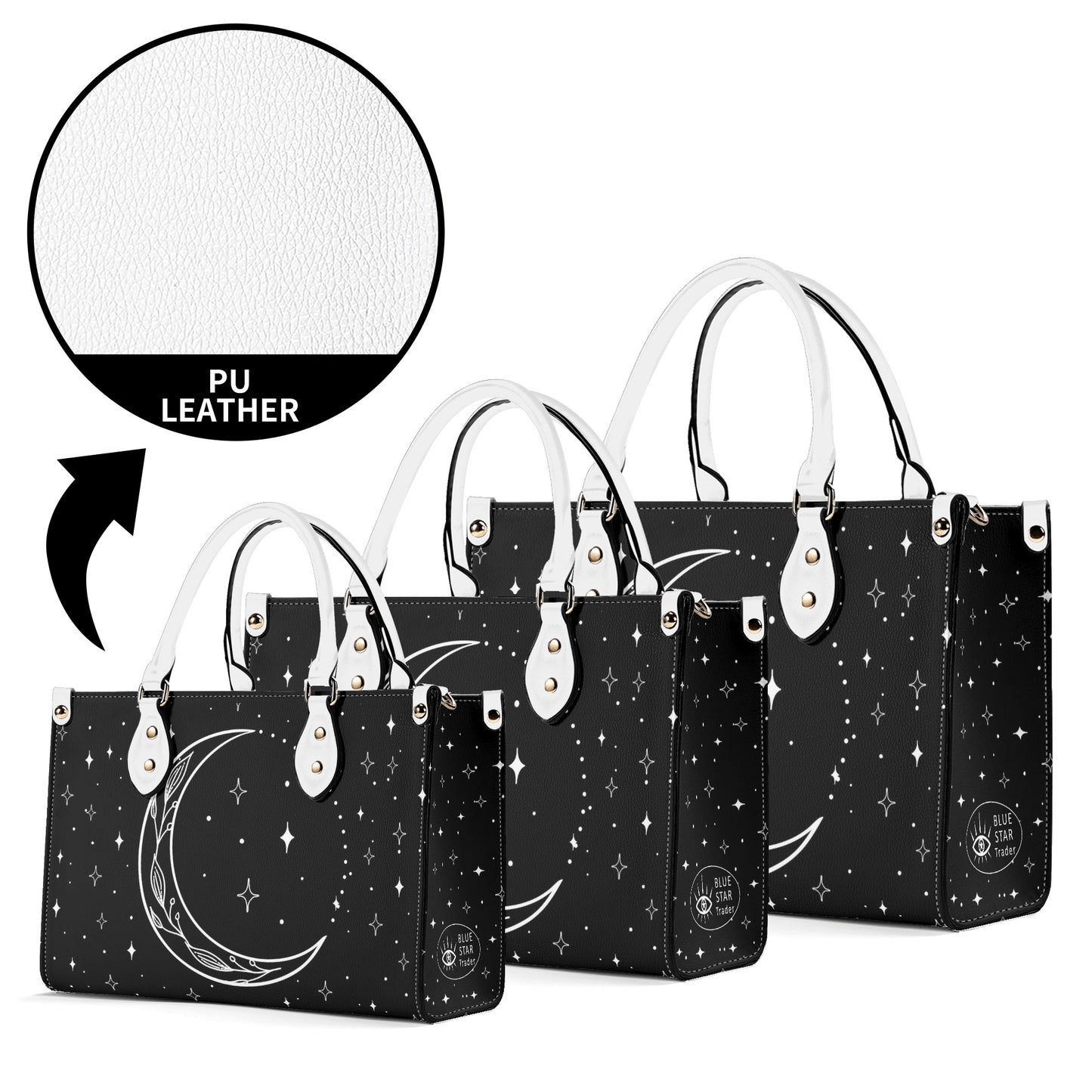 Moon Flowers #13 Luxury Womens PU Leather Handbag