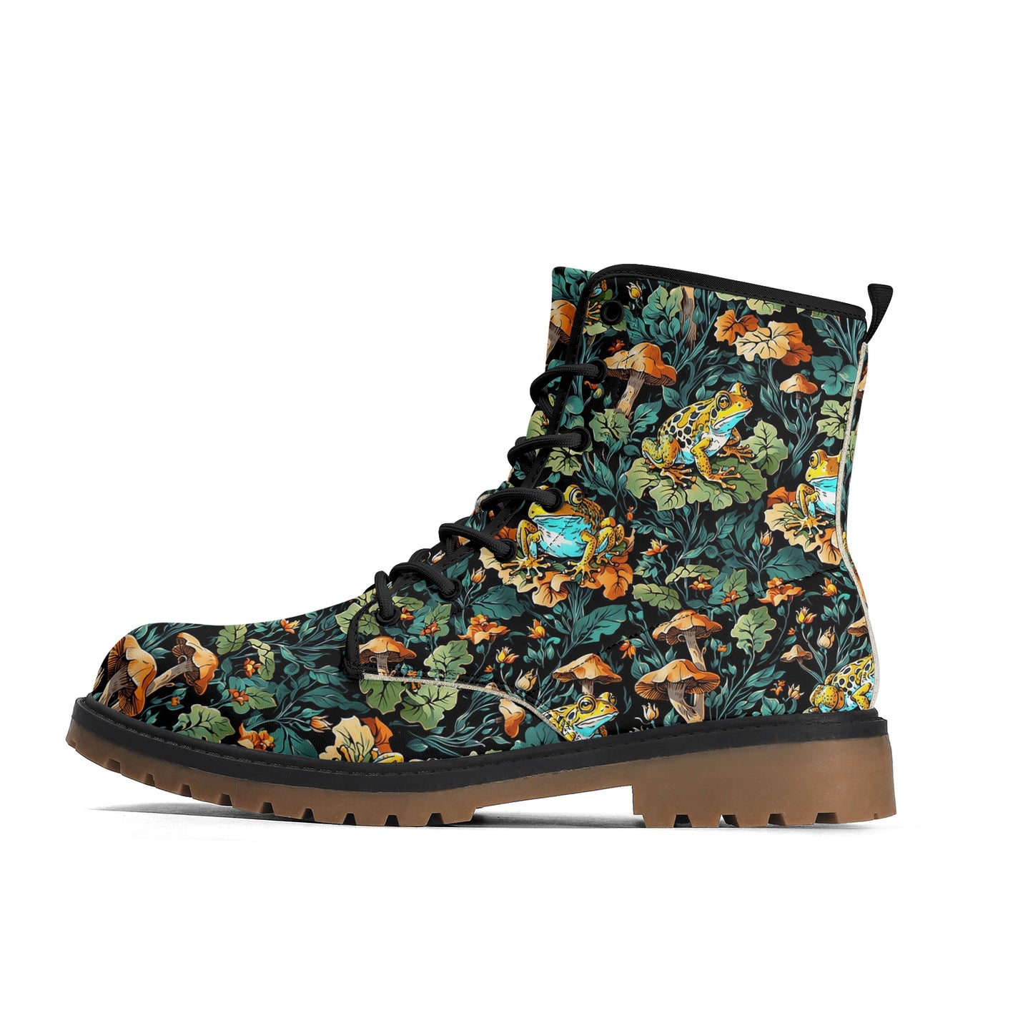 Frog and Mushroom Womens Luxe Combat Boots