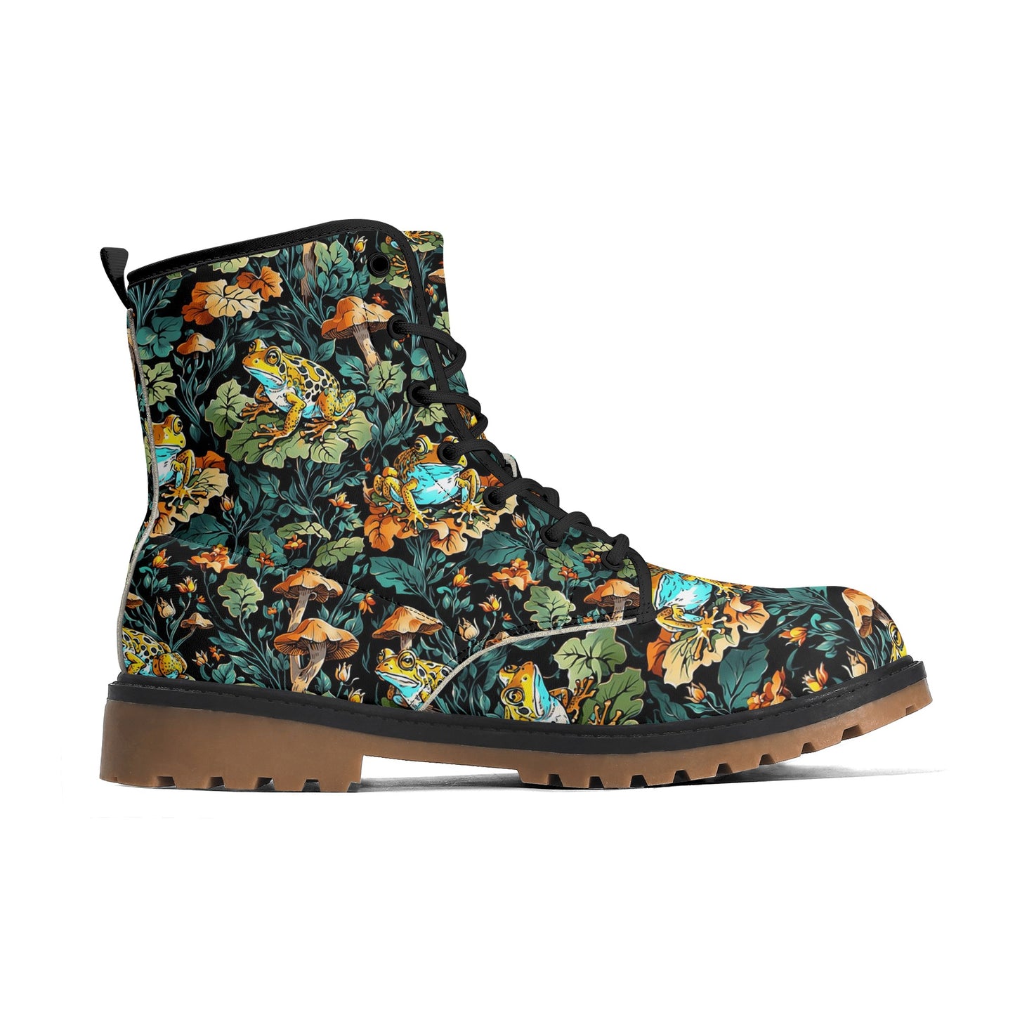 Frog and Mushroom Womens Luxe Combat Boots