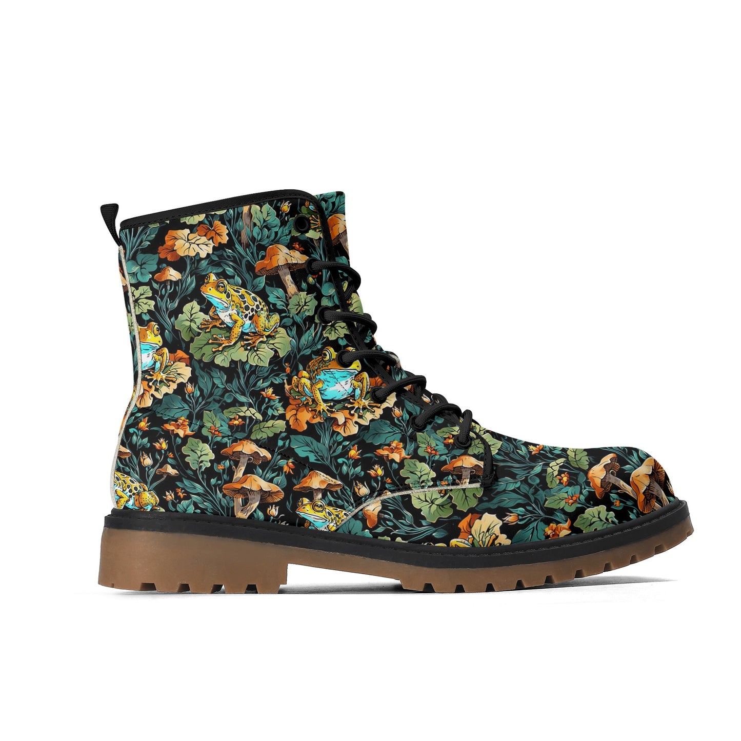 Frog and Mushroom Womens Luxe Combat Boots