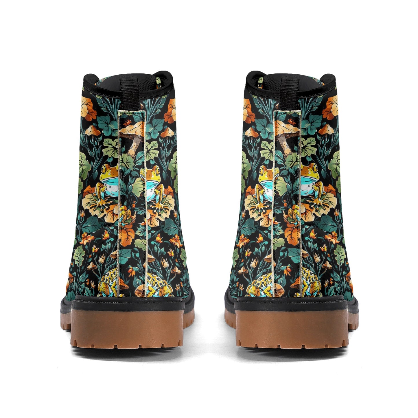Frog and Mushroom Womens Luxe Combat Boots
