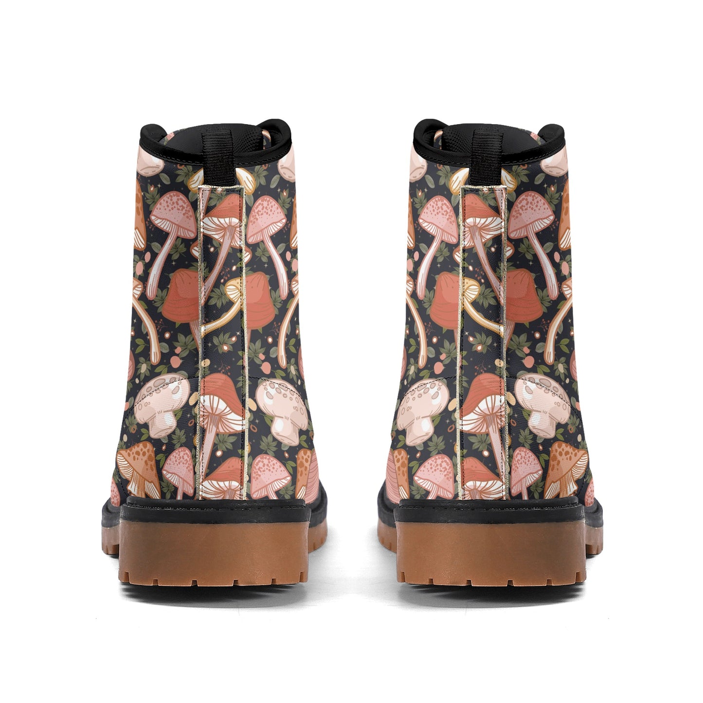 Boho Brown Mushrooms Womens Luxe Combat Boots