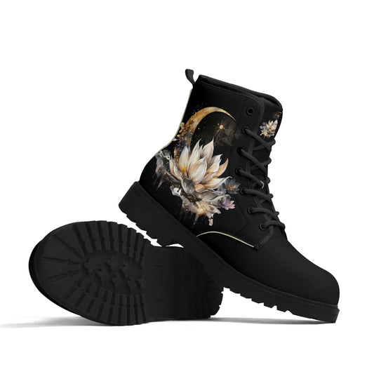 Lotus Moon Mens Upgraded Black Vegan Boots