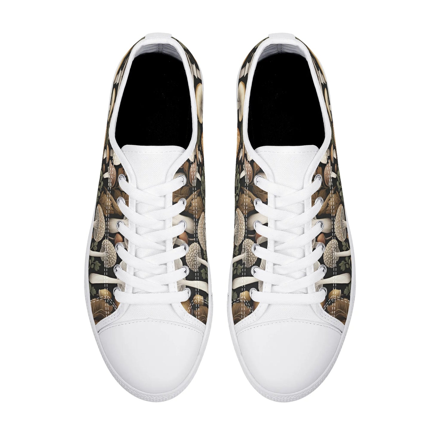 Cottagecore Mushrooms Womens Rubber Low Top Sneakers