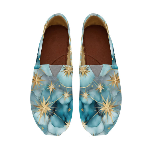 Light Turquoise Celestial Womens Casual Slip-On Shoes