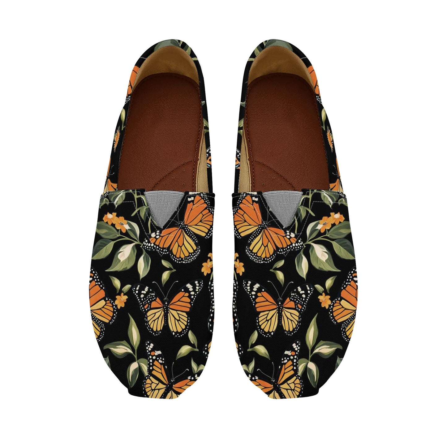 Monarch Butterflies Womens Casual Slip-on Shoes