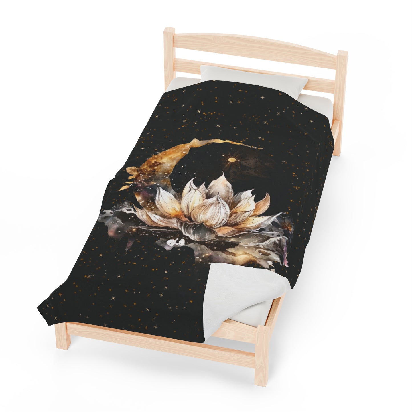Lotus Moon Witchy Velveteen Plush Blanket