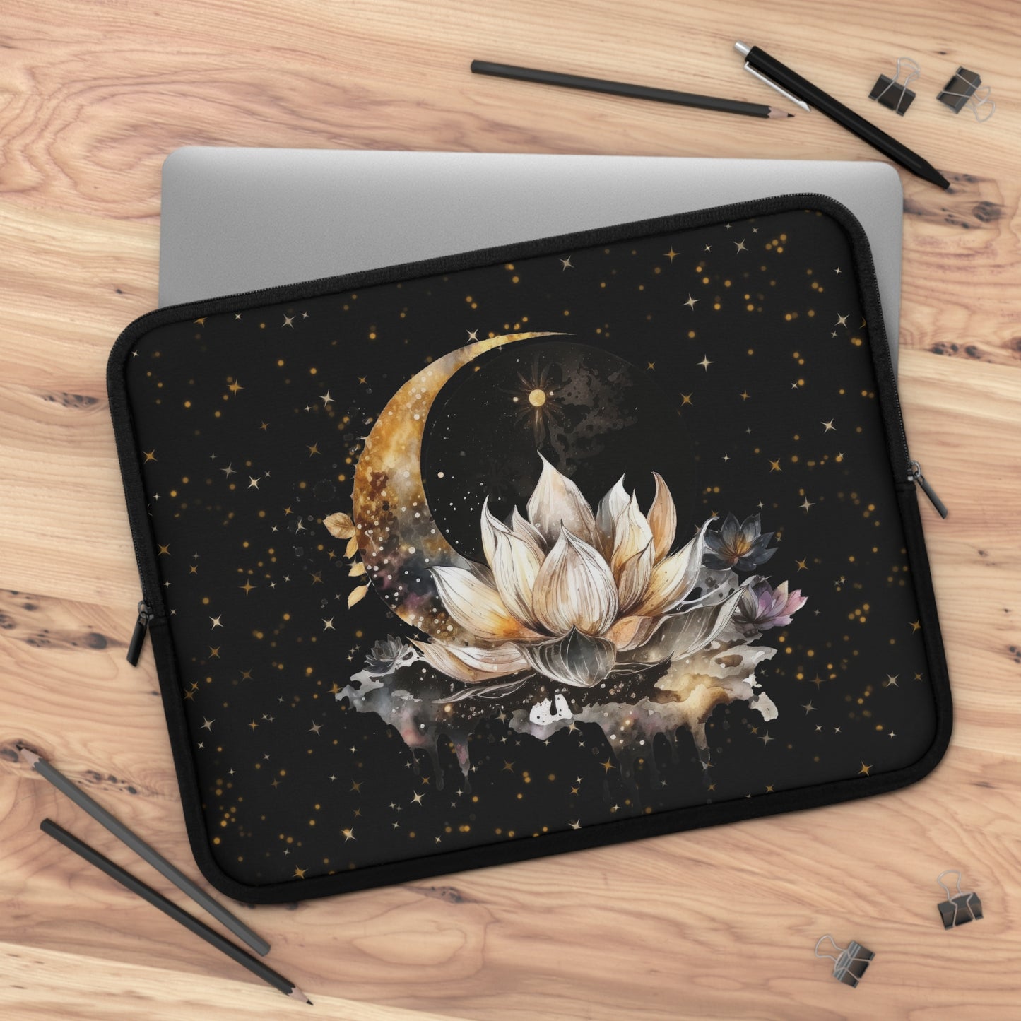 Lotus Moon Laptop Case, Witchy laptop sleeve