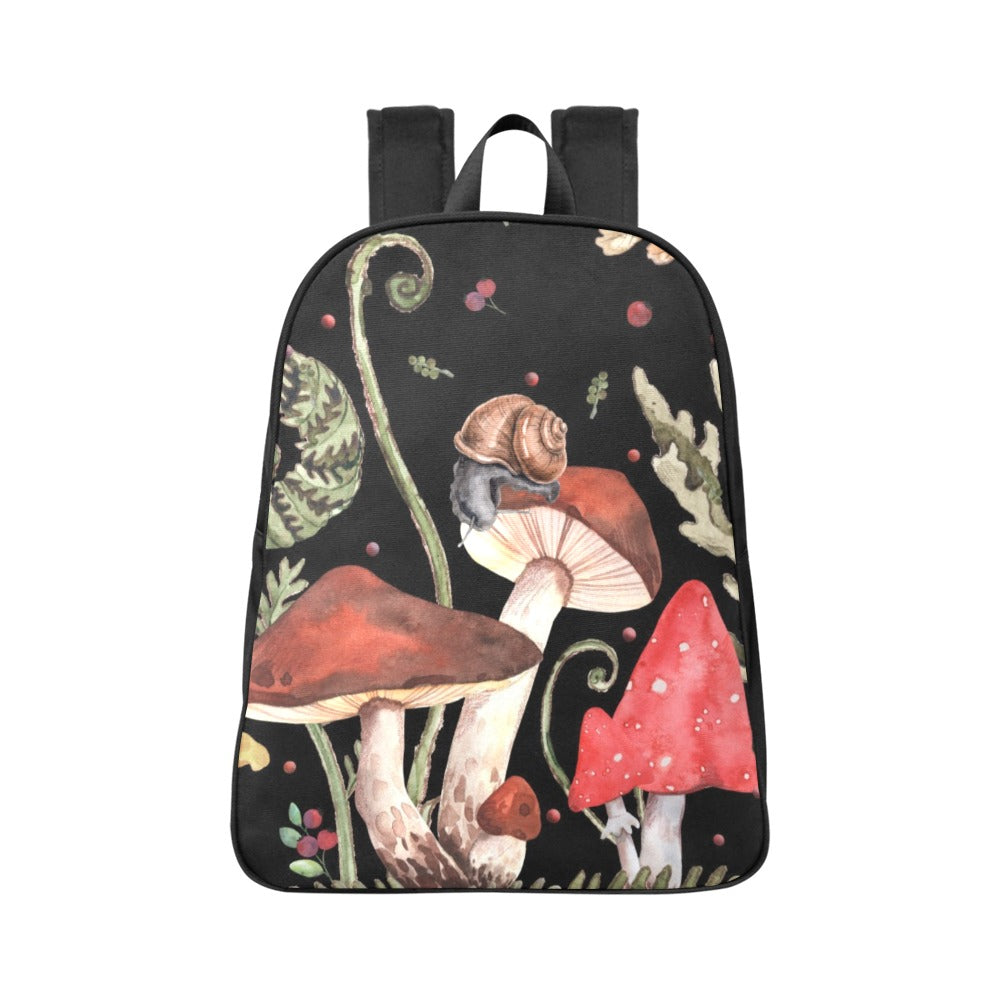 Red Mushrooms Backpack, Boho Bookbag (Select Size), Canvas Back pack, Witchy backpack, cottagecore