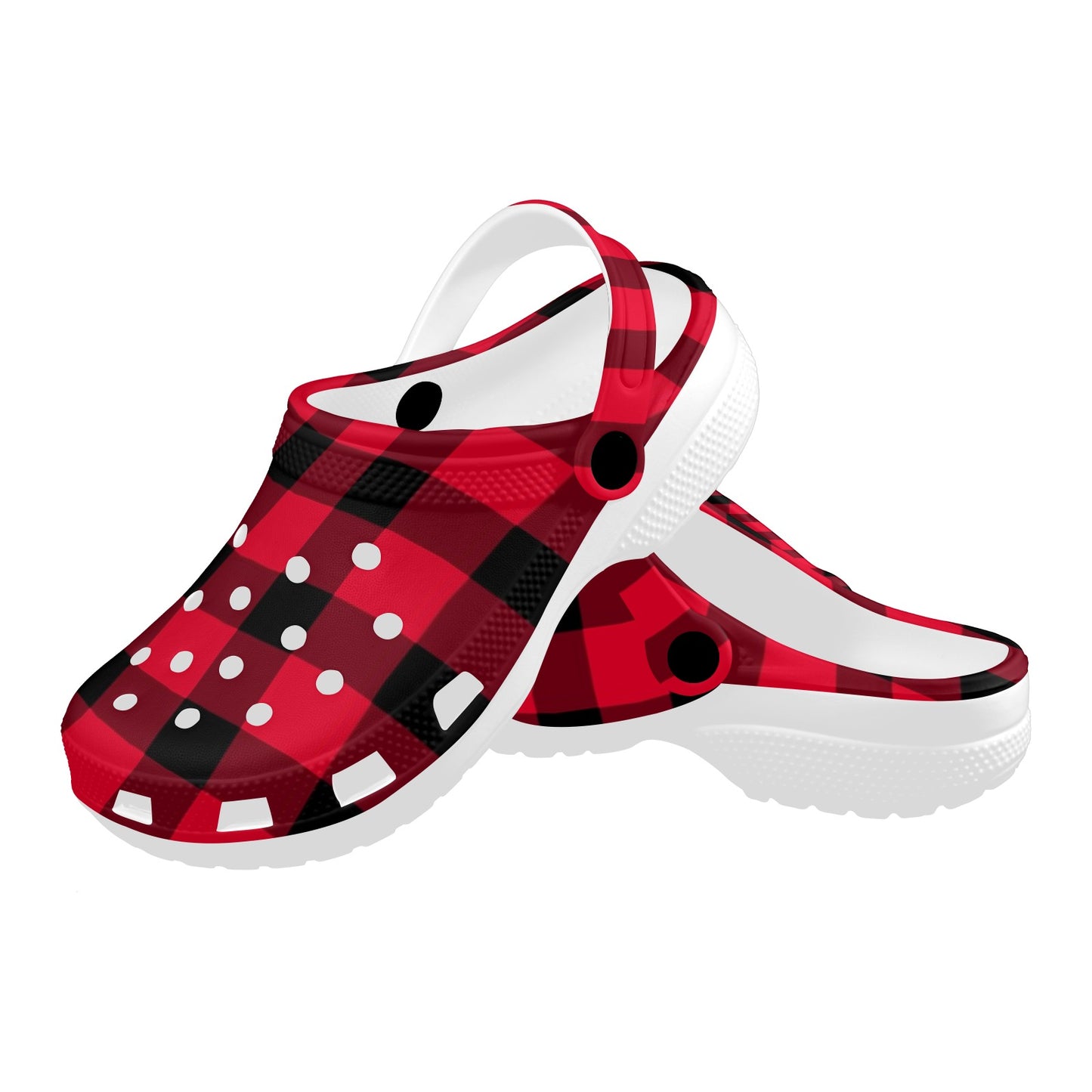 buffalo plaid adult clogs shoes