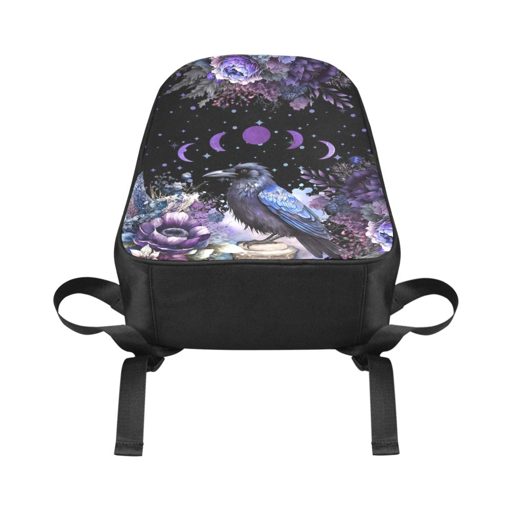 purple raven back pack, Goth book bag