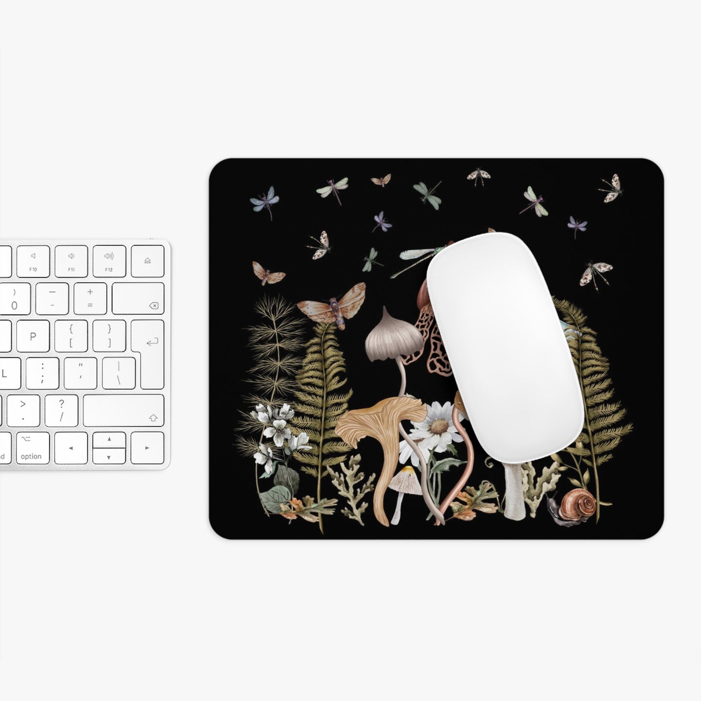 Cottage Mushrooms Mouse Pad (Round or Rectangle) Witchy Cottagecore Office Accessories