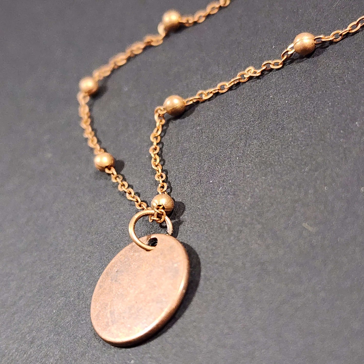 Minimal Copper Disc Necklace