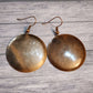 Hammered Copper Disc Earrings, 33mm Circle Earrings, 1.3 Inch Round Dangle Earrings