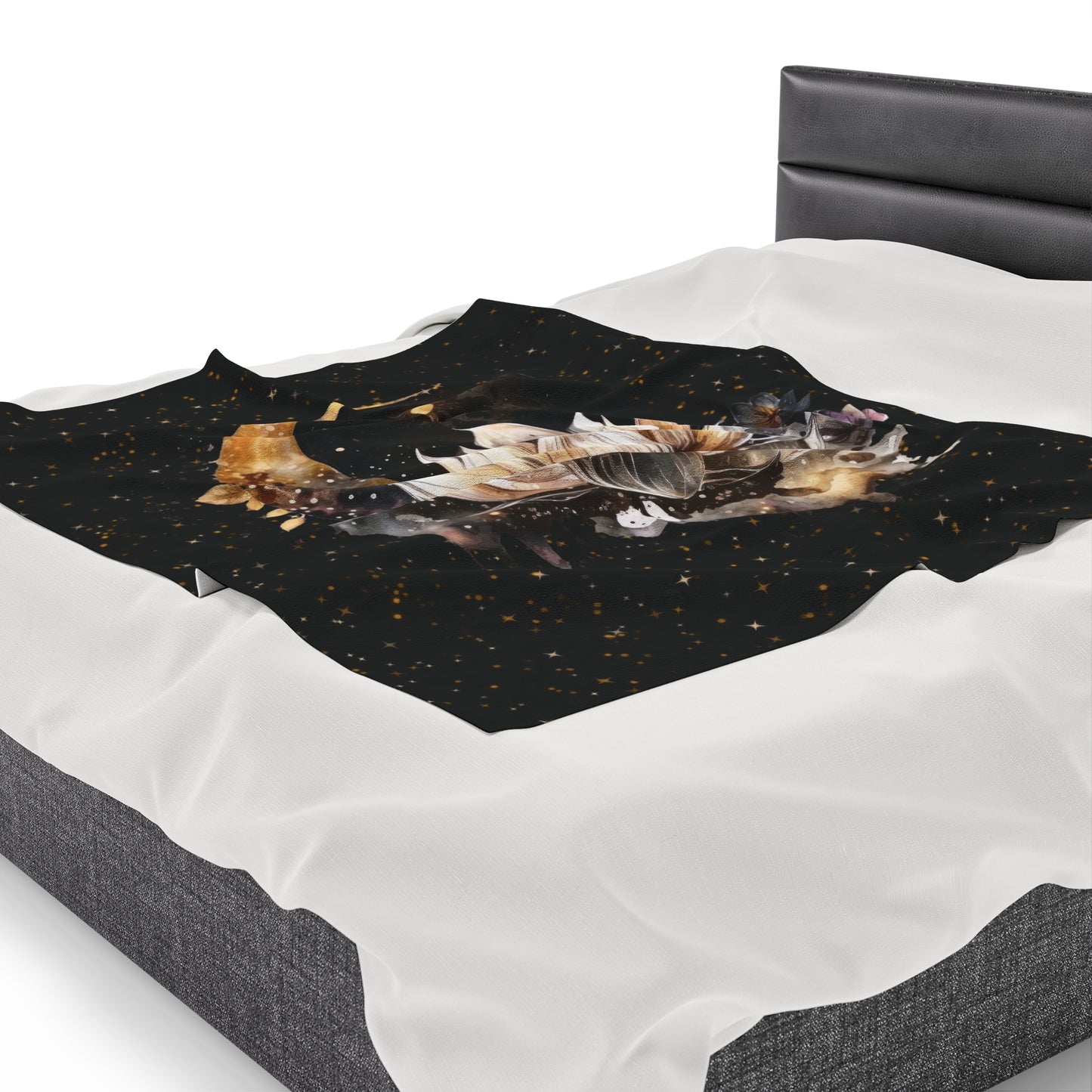 Lotus Moon Witchy Velveteen Plush Blanket