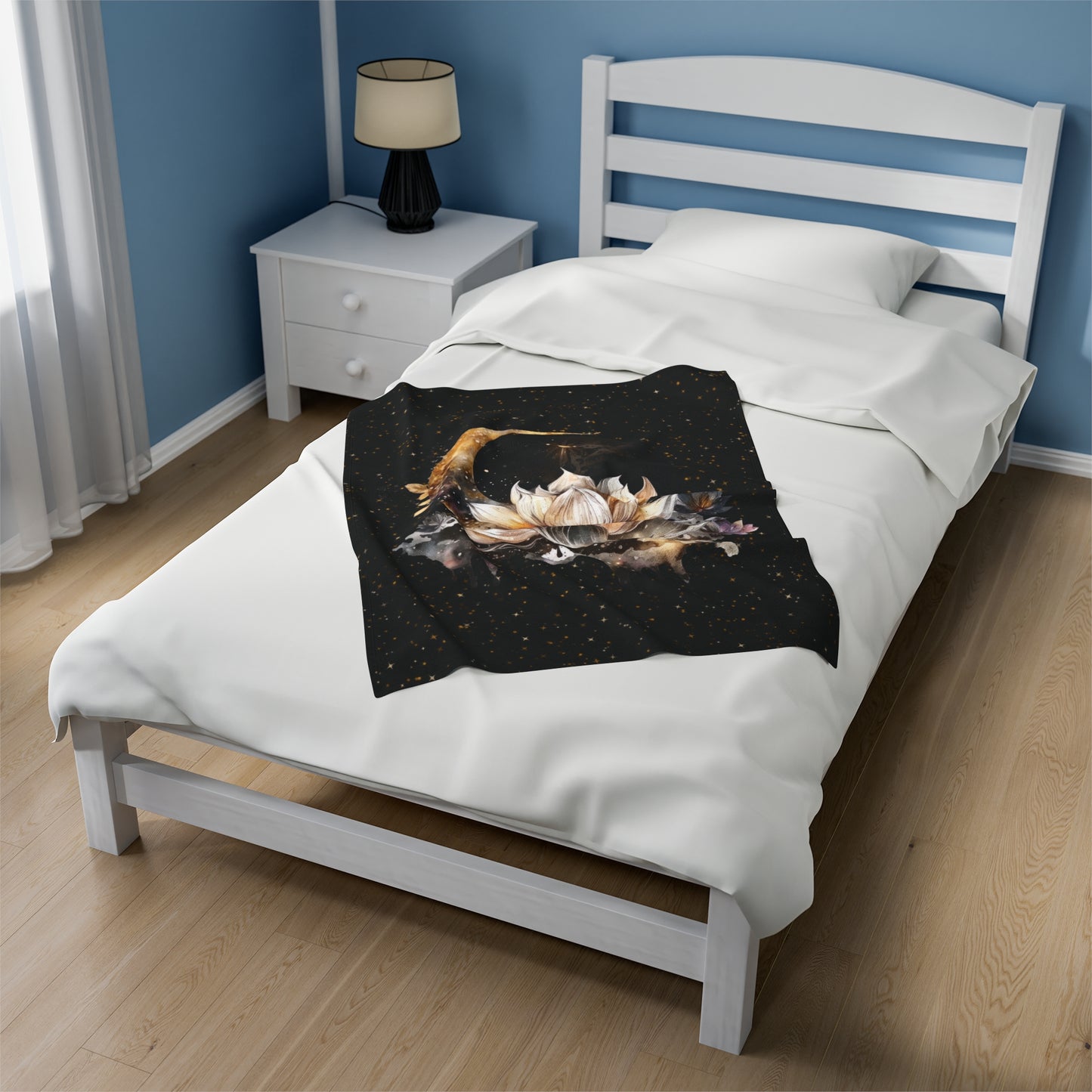Lotus Moon Witchy Velveteen Plush Blanket