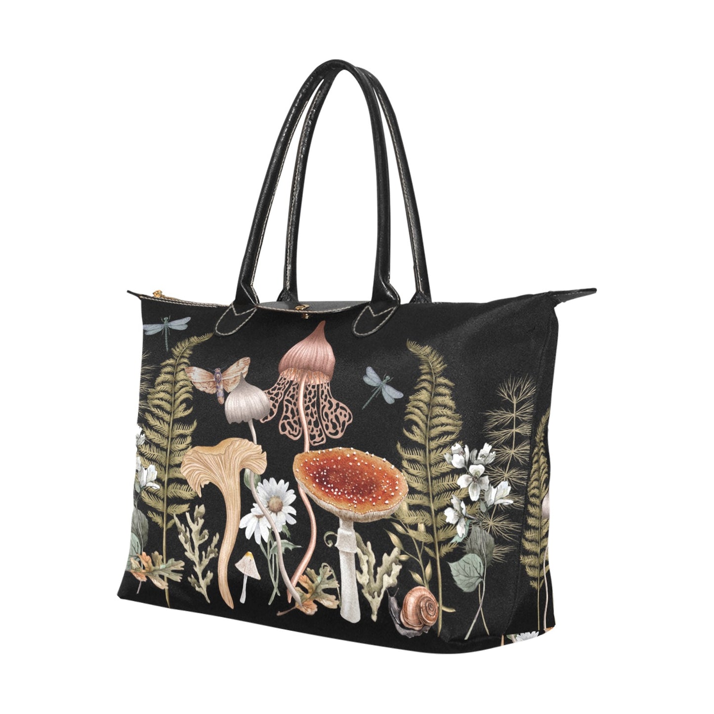 Cottage Mushrooms Purse, Classic 15 Inch Handbag