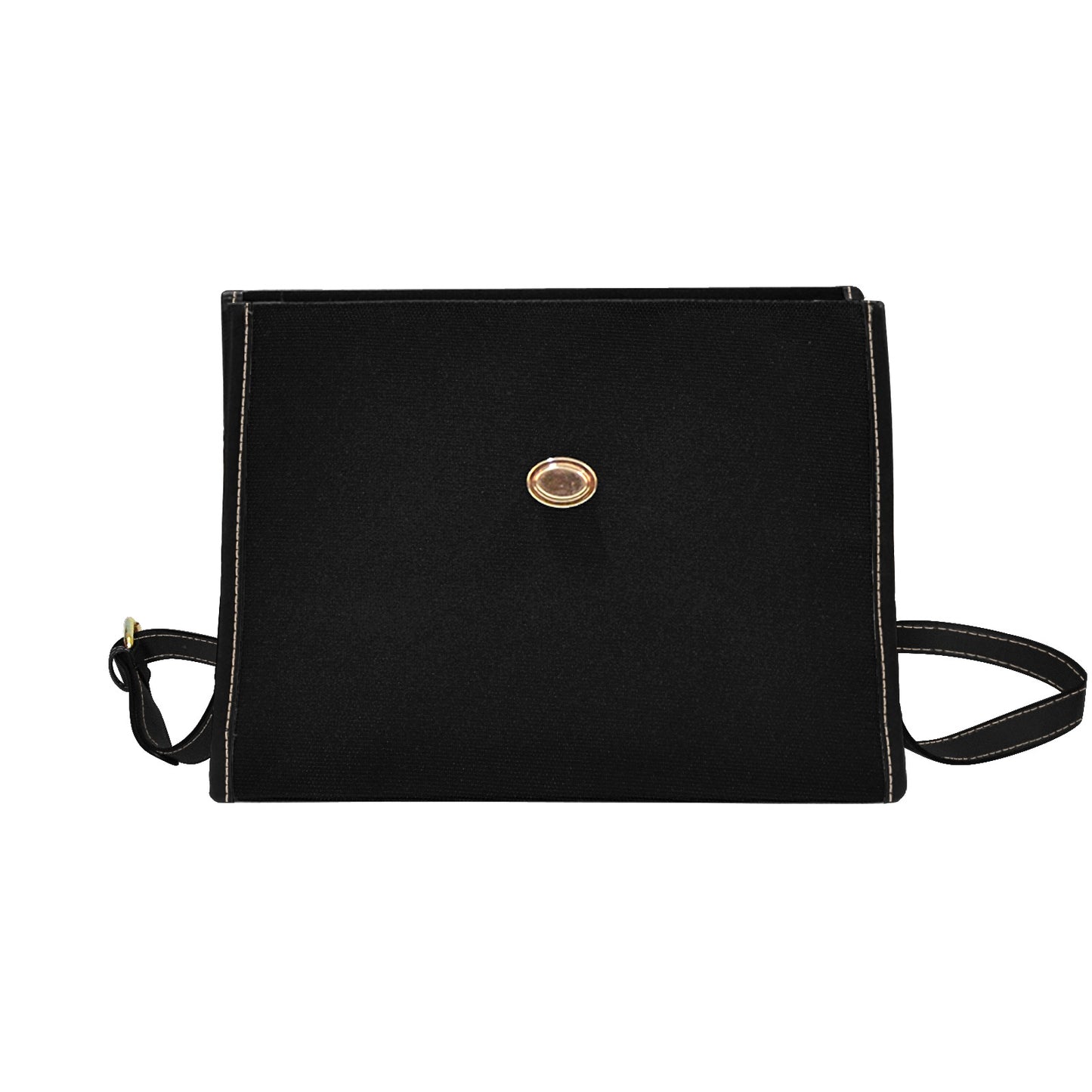 Plain Black Canvas Satchel Purse